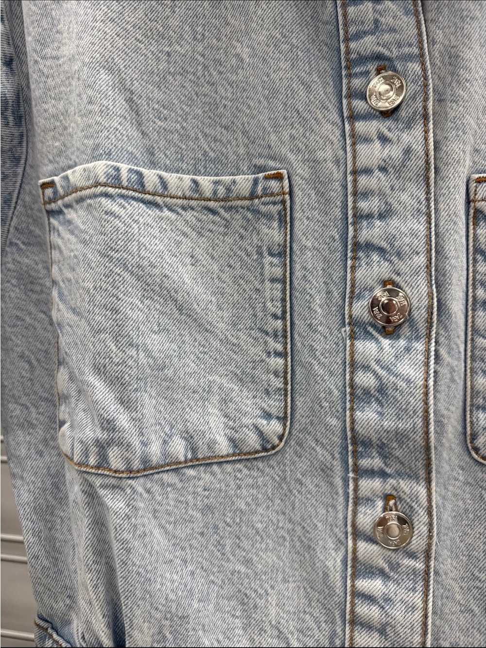 Zara Light Wash Denim Long Sleeve Maxi Shirt Dress - Picture 2 of 7